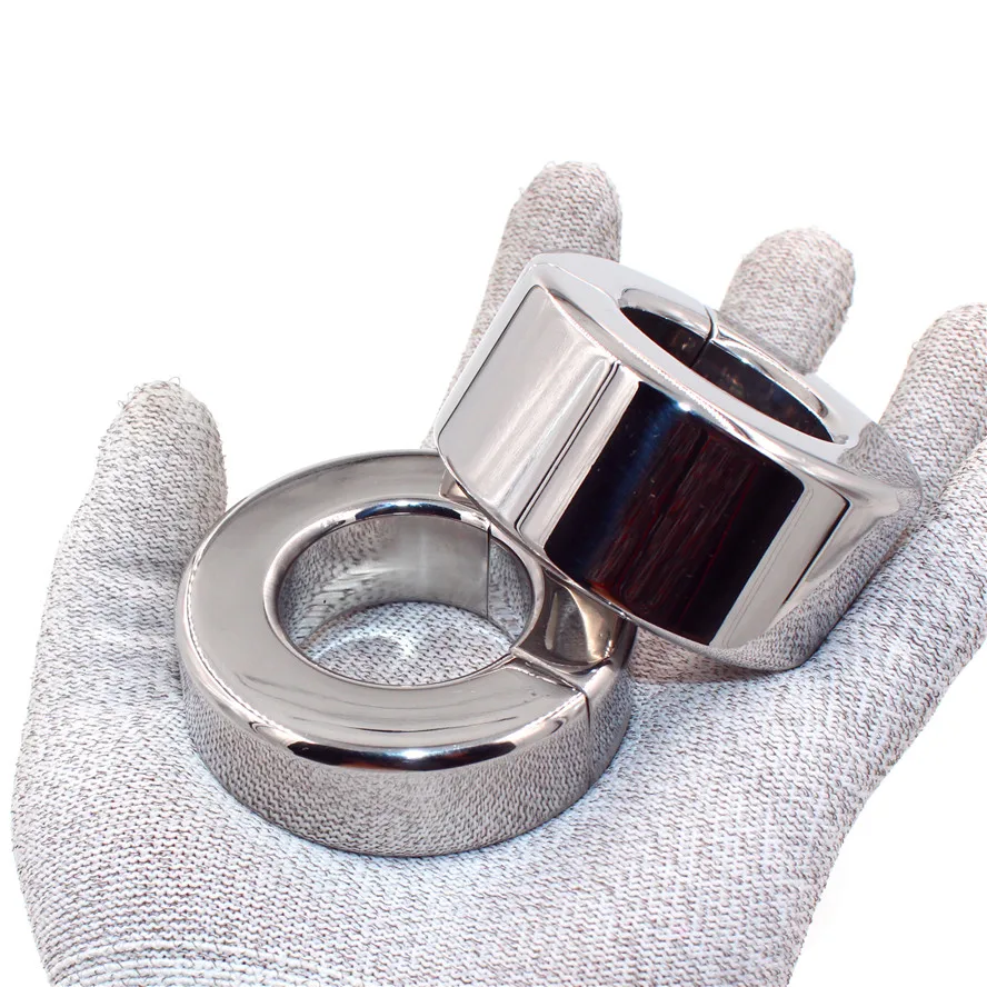 Magnetic Lock Metal Scrotum Pendant Ball Stretcher Testis Weight Cock Ring Penis Restraint Stainless Steel Sex Toys for Men - view 6