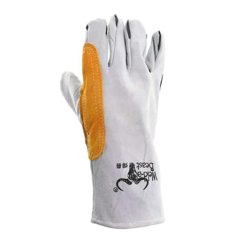 Long Sheepskin Spliced Gloves Personal Protective Equipment Welding Anti-scald Gloves Welding Gloves Anti -Hot Glove