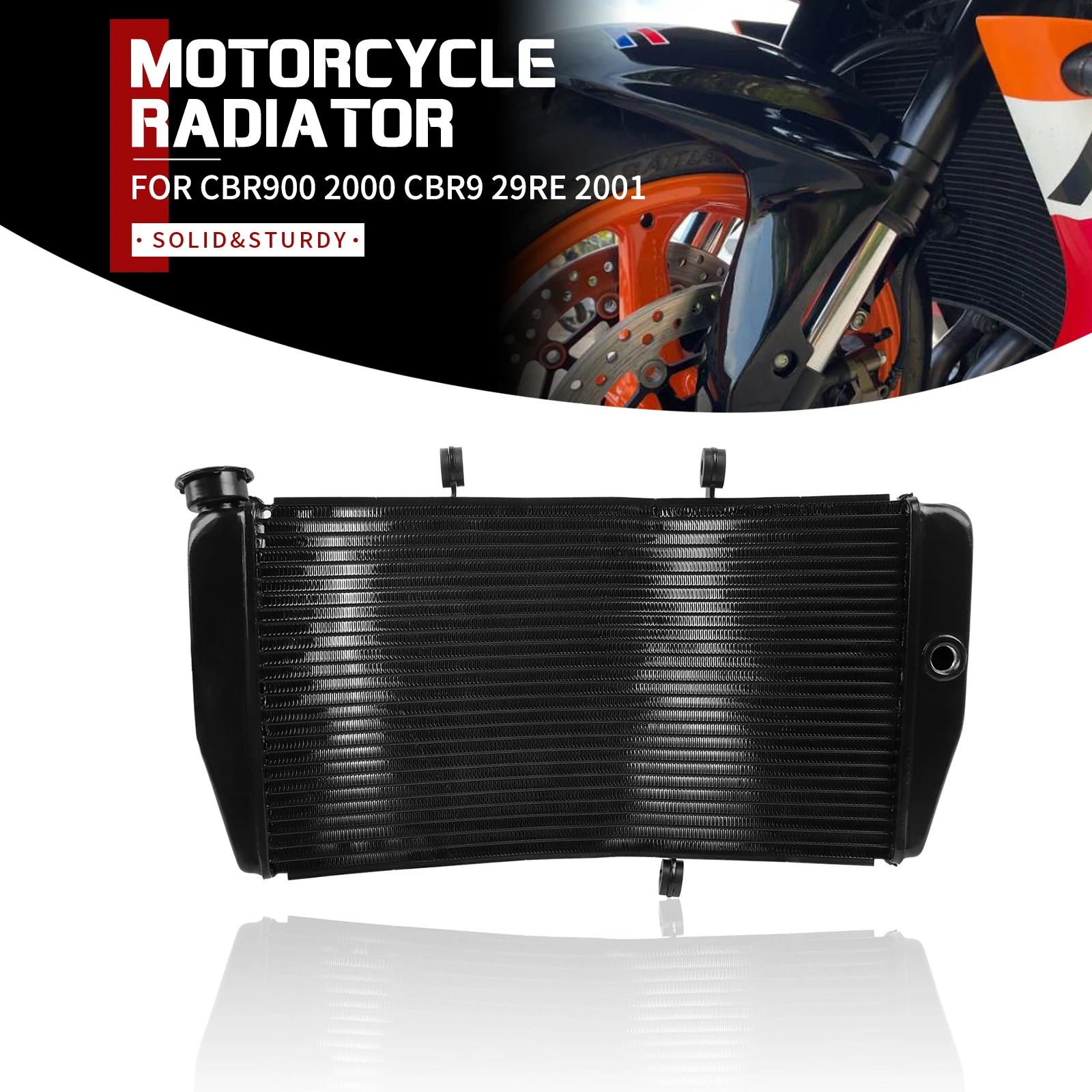 

For HONDA CBR900 CBR 900 2000 CBR929RE CBR 929RE CBR 929 RE 2001 Motorcycle Aluminum Engine Radiator Water Tank Cooler Cooling