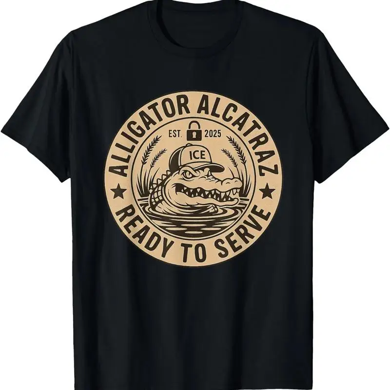 Funny Alligator Alcatraz Ready To Serve T Shirt S 4XL