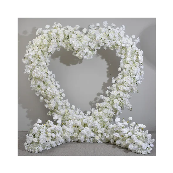 Wedding Flower Arch Background Stage Props Wed Decor Flower Arch Heart Shaped Artificial Flower