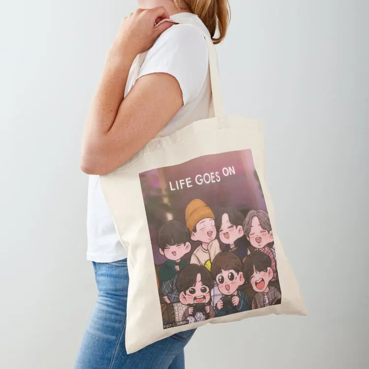 Life goes on Tote Bag reusable shopping bags cloth bag woman Customizable tote bag Beach
