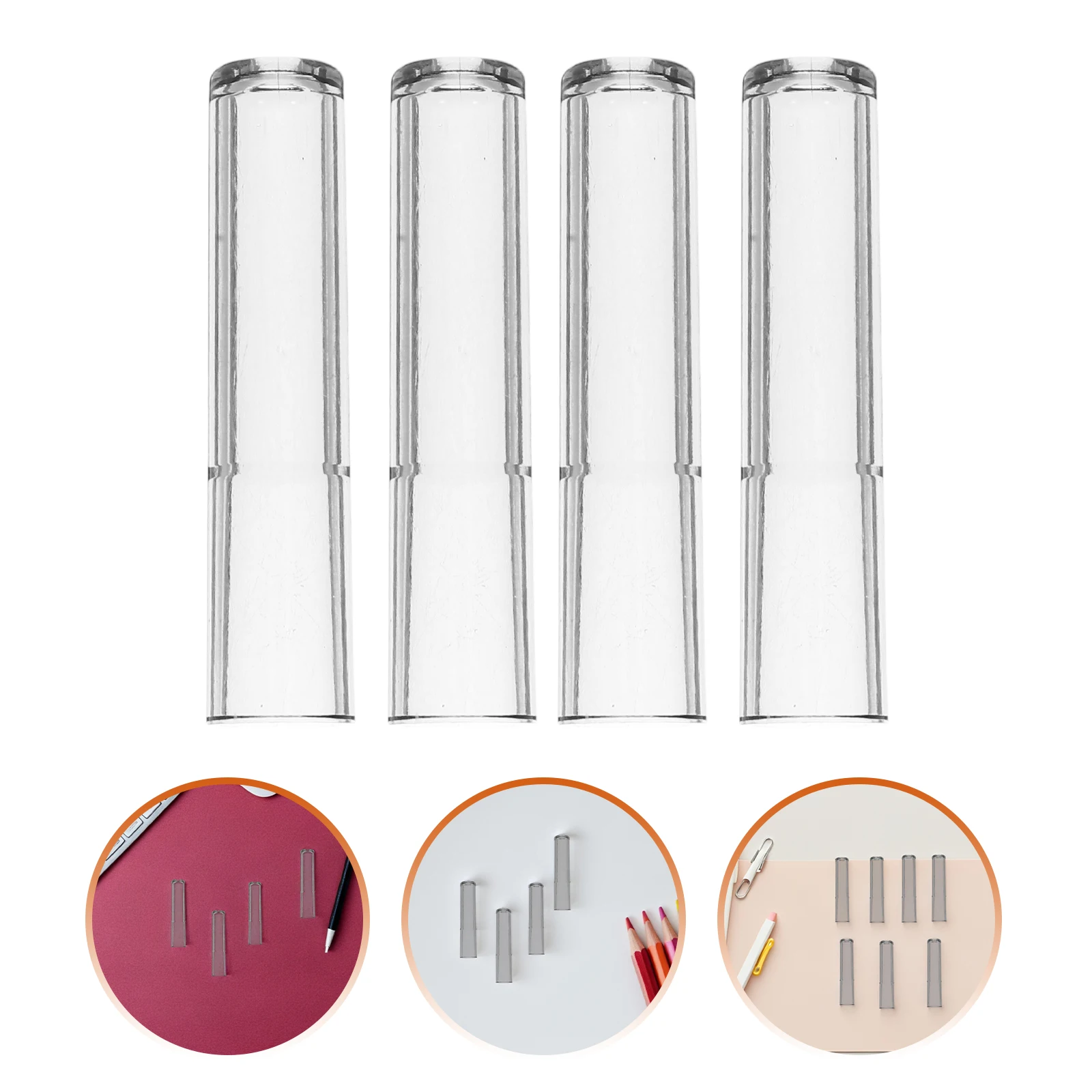 

50Pcs Transparent Pencil Caps Clear Tip Protectors Plastic Pencil Containers For School Home Office Students Children Extenders