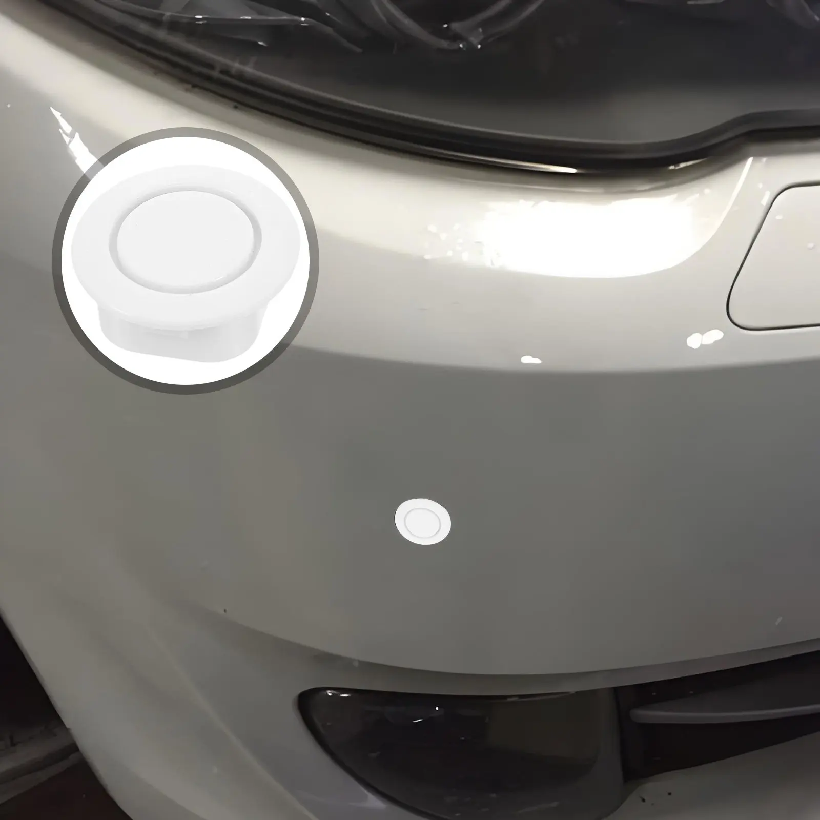 24pcs Radar Hole Cover Car Bumper Plug Caps Front Rear Plastic Body Hole Protectors For Vehicle Sensor Accuracy White