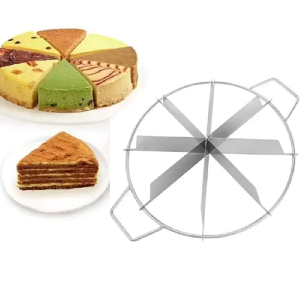 

Household Stainless Steel Pizza Cutter with Handle Divide Equally Cake Slicers Rust-proof Durable Watermelon Slicer Dough