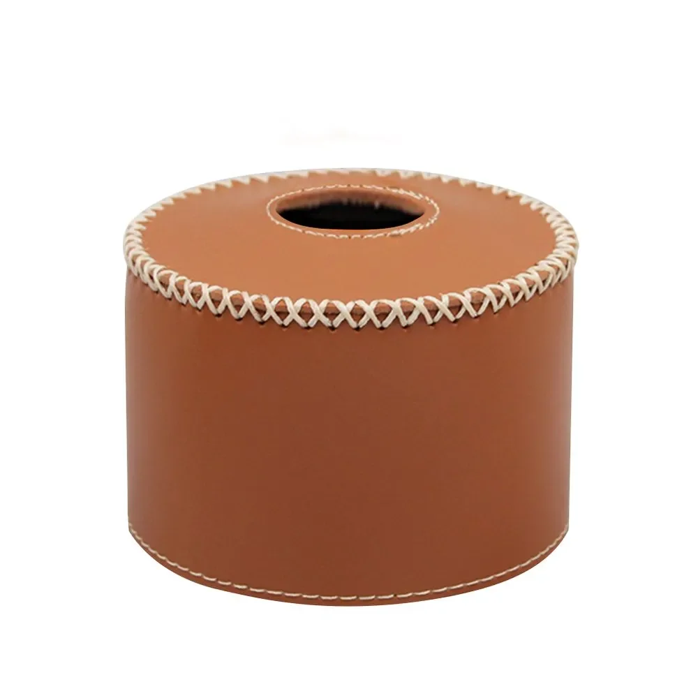 

230g Brown Light Brown Leather Gas Canister Protector 128x108x108mm 108x108x72mm with Storage Bag for Camping Accessories 1pc