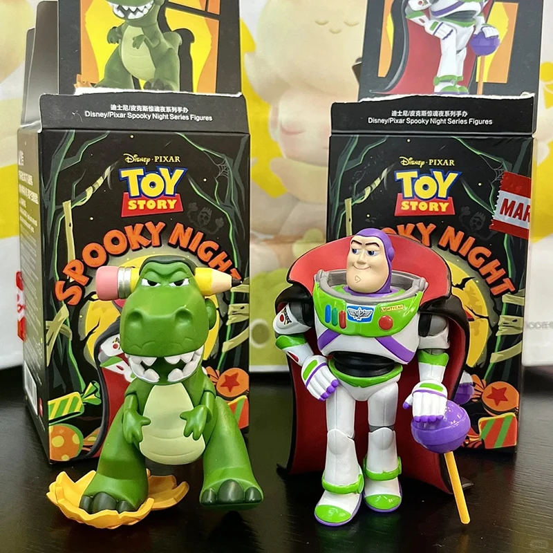 Pixar Spooky Night Series Disney Blind Box Cute Anime Figure Buzz Woody Alien Collection Model Mystery Box Desk Decor Toys Gifts