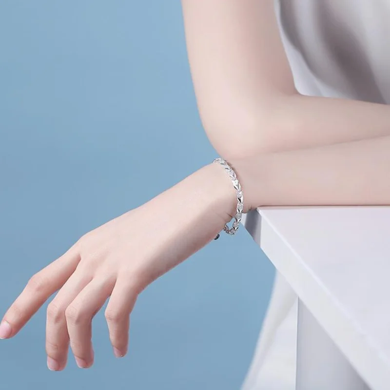 925 Sterling Silver Fashion Multiple Styles Bracelet Chain For Women Fashion Wedding Party Beautiful Jewelry Gift