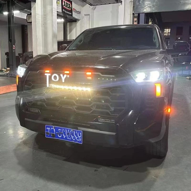 Suitable for 2022-2025 Toyota with Light Grille Modified TRD PRO Front Face Tundra Mesh