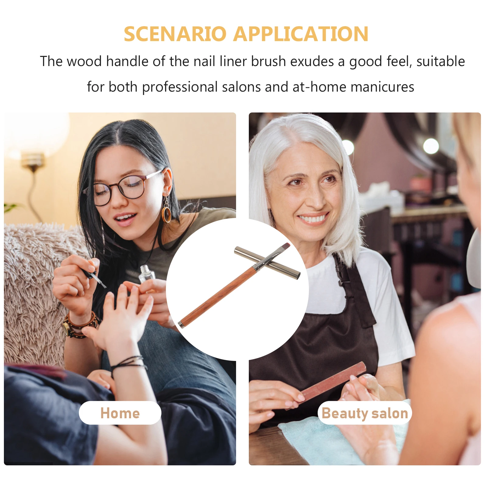 Dual Ended Nail Art Tool Wood Handle Magnet Pen for Cat Eye Gel Design Smooth Application Nail Liner Supply