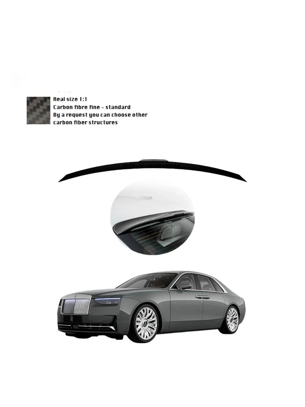 

Customization OEM ODM Forged Carbon Fiber Full Dry Carbon Fiber Rear Spoiler Wing Body Kits Rolls-Royce Ghost 2021-2024 MSY