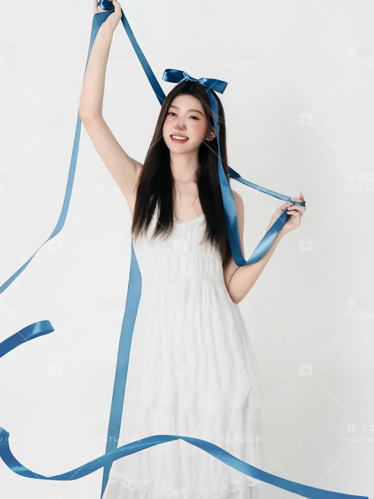 

Новое белое платье для балерины 2026 года в корейском стиле, костюм для фотосессии, платье для художественной фотосъемки, сценический костюм для женской модели