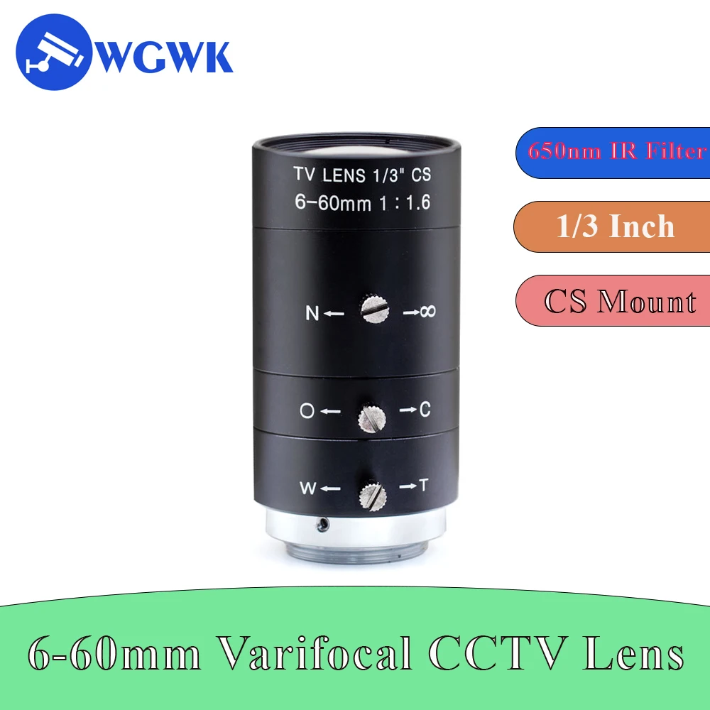 WGWK 6-60mm CCTV Lens 1/3