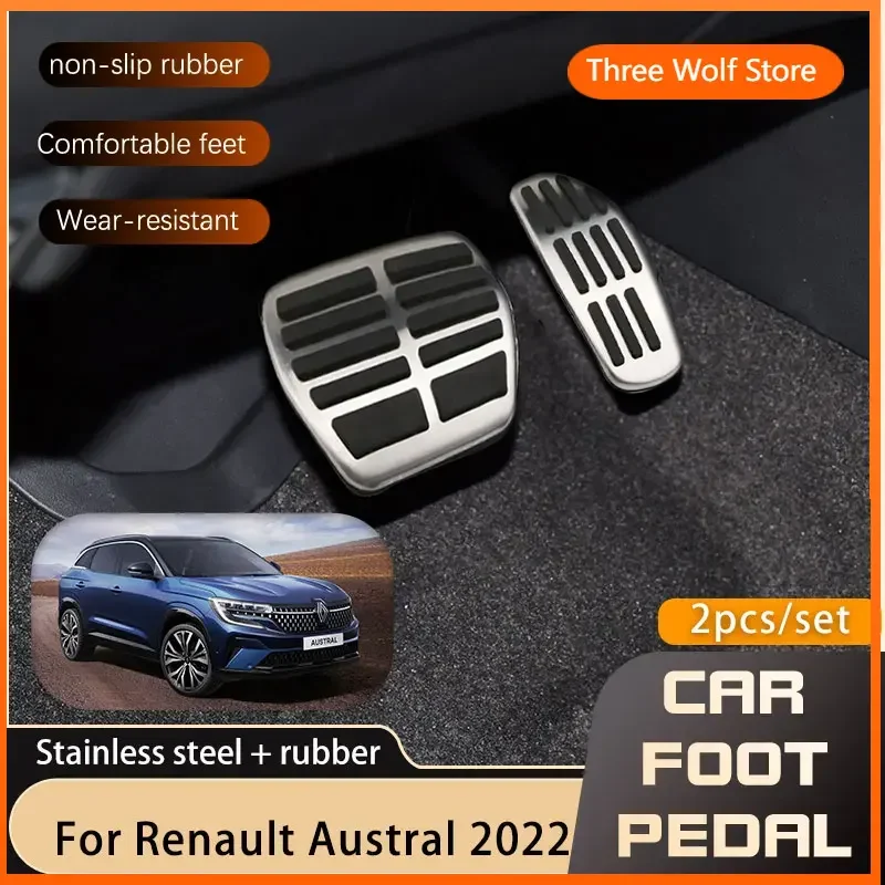 

Car Pedals Cover For Renault Austral 2022 2023 Gas Fuel Brake Accelerator Restfoot No Drilling Non-slip Pedal Acessories AT MT