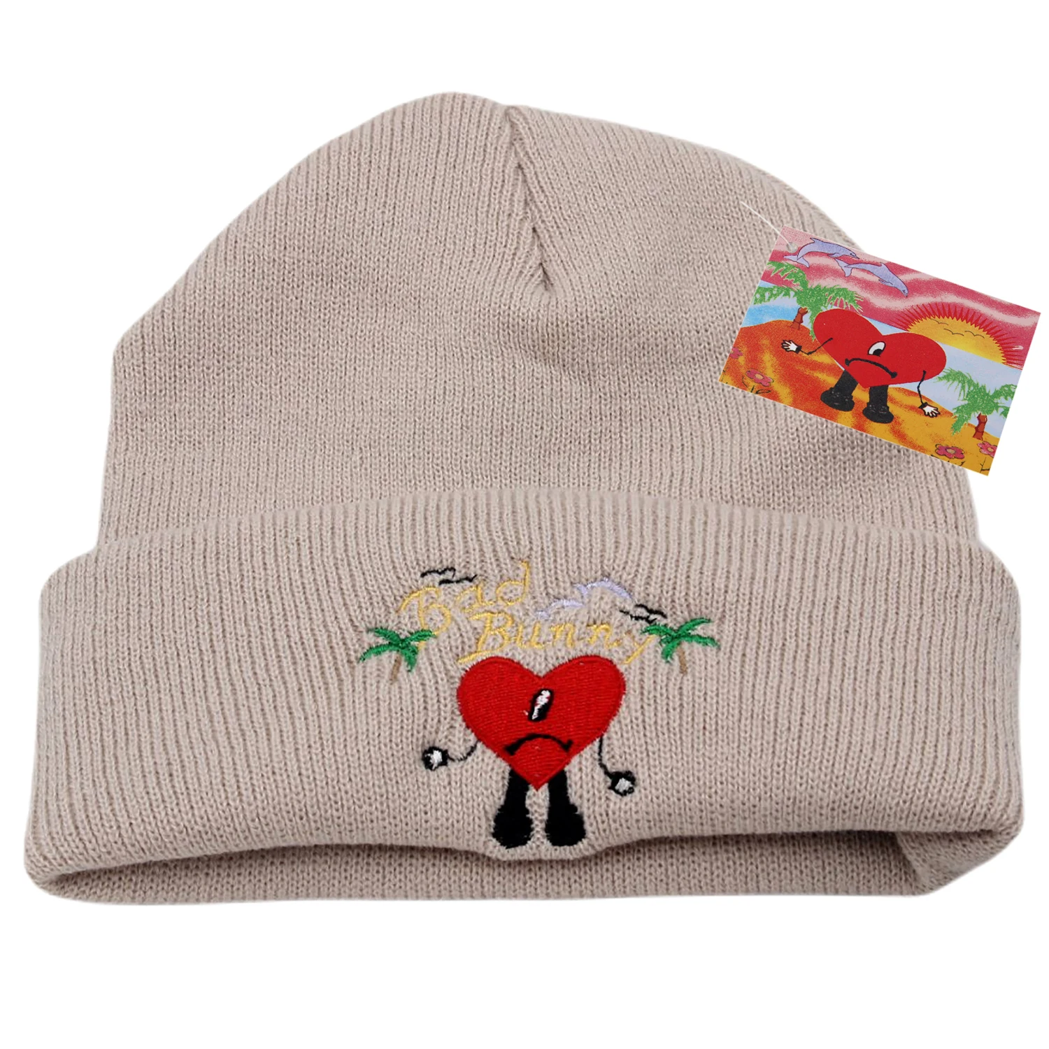 Bad Bunny Beanies Hat UN VERANO SIN TI Knitted Hats Beach Embroidery Unisex Ski  Cap