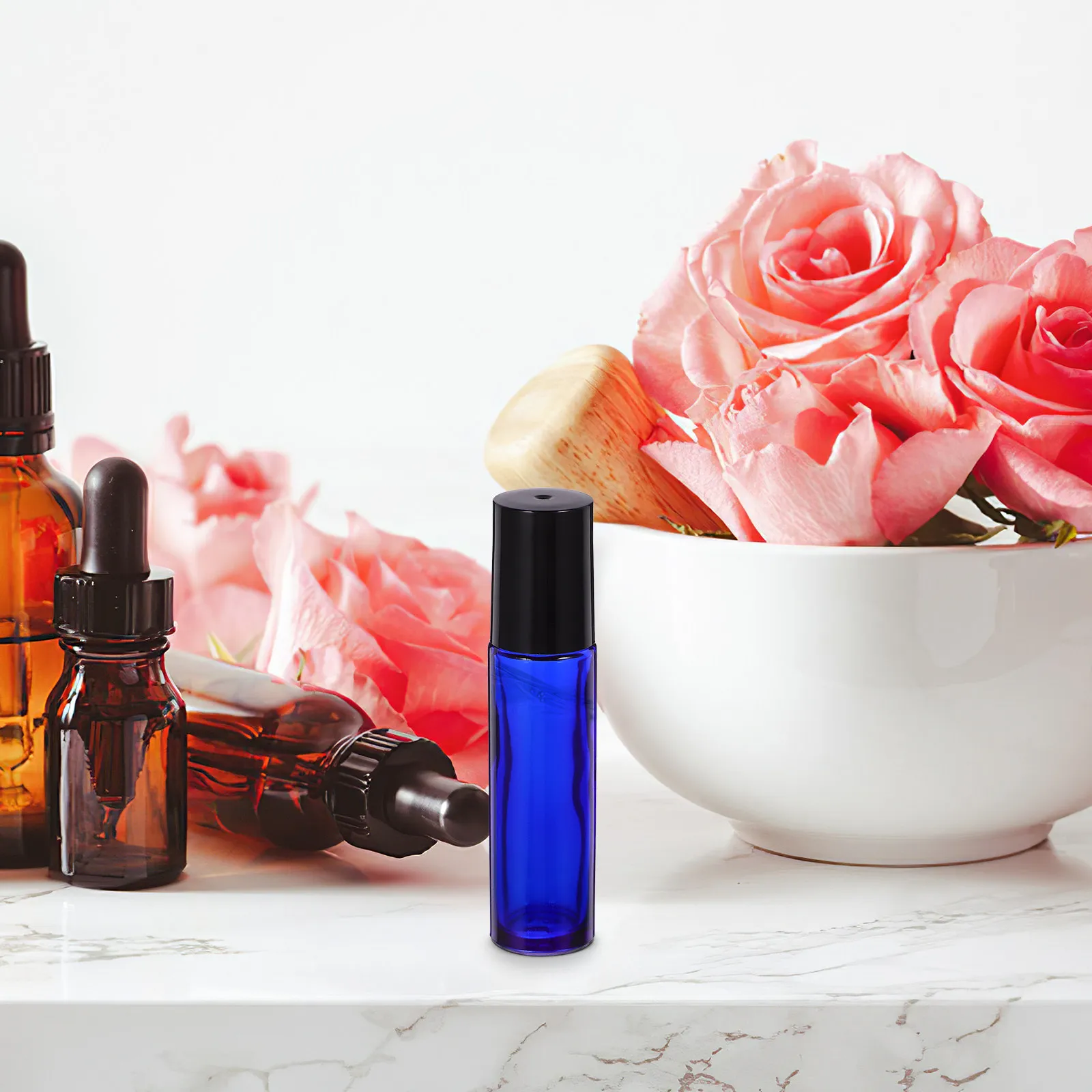 Bouteilles à roulettes en verre, vides, rechargeables, anti-fuite, portables, pour huile essentielle, parfum, voyage, 24 pièces