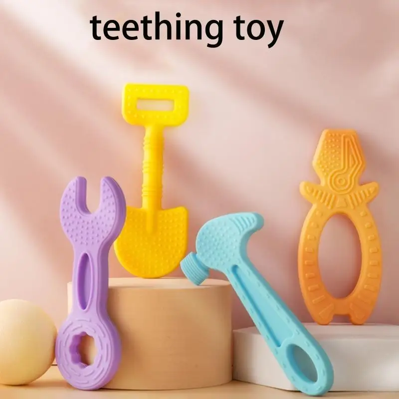 F62D Baby Teether Infantil Safe Soothe Toy Silicone Chew Toy Training Training para niñas para niñas infantiles 3 meses+