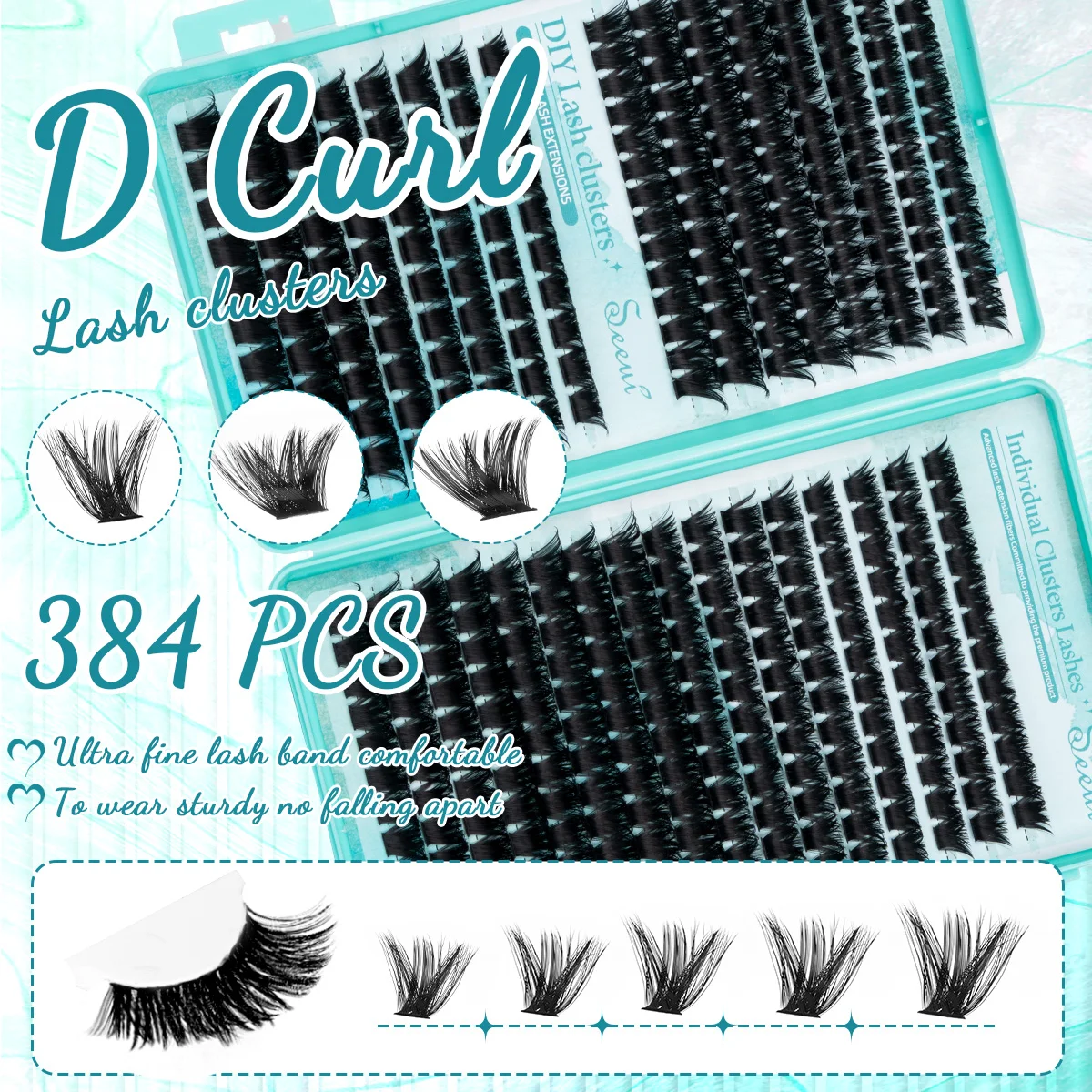 DIY Wimpernbüschel, dicke einzelne Wimpernverlängerungen, flauschige Wimpernstile, Mix, Halloween-Make-up, weiches, dünnes Band, wiederverwendbar – Detail 3