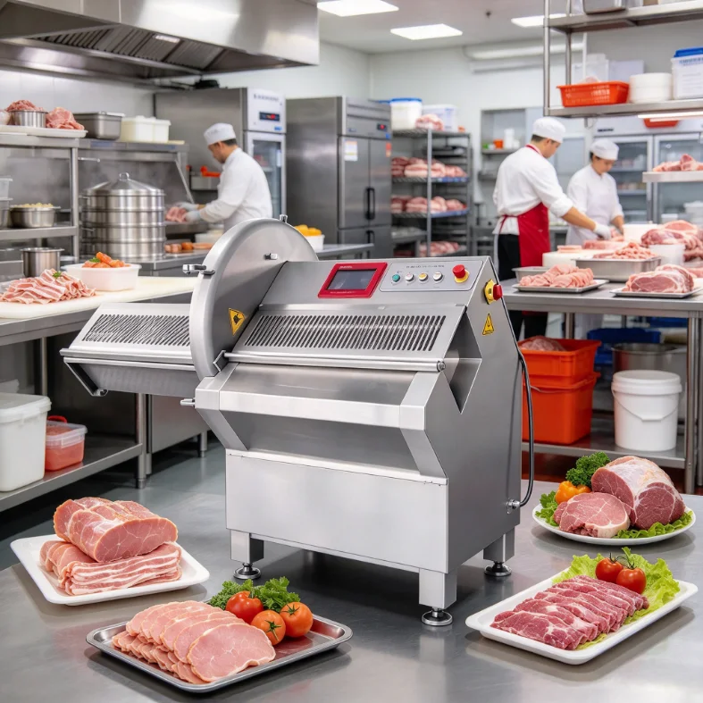 Meat Slicer Frozen Meat Automatic Cutting Machine Pork Chop Bone Steak Ribs Bacon Ham Cheese Slicer Customized