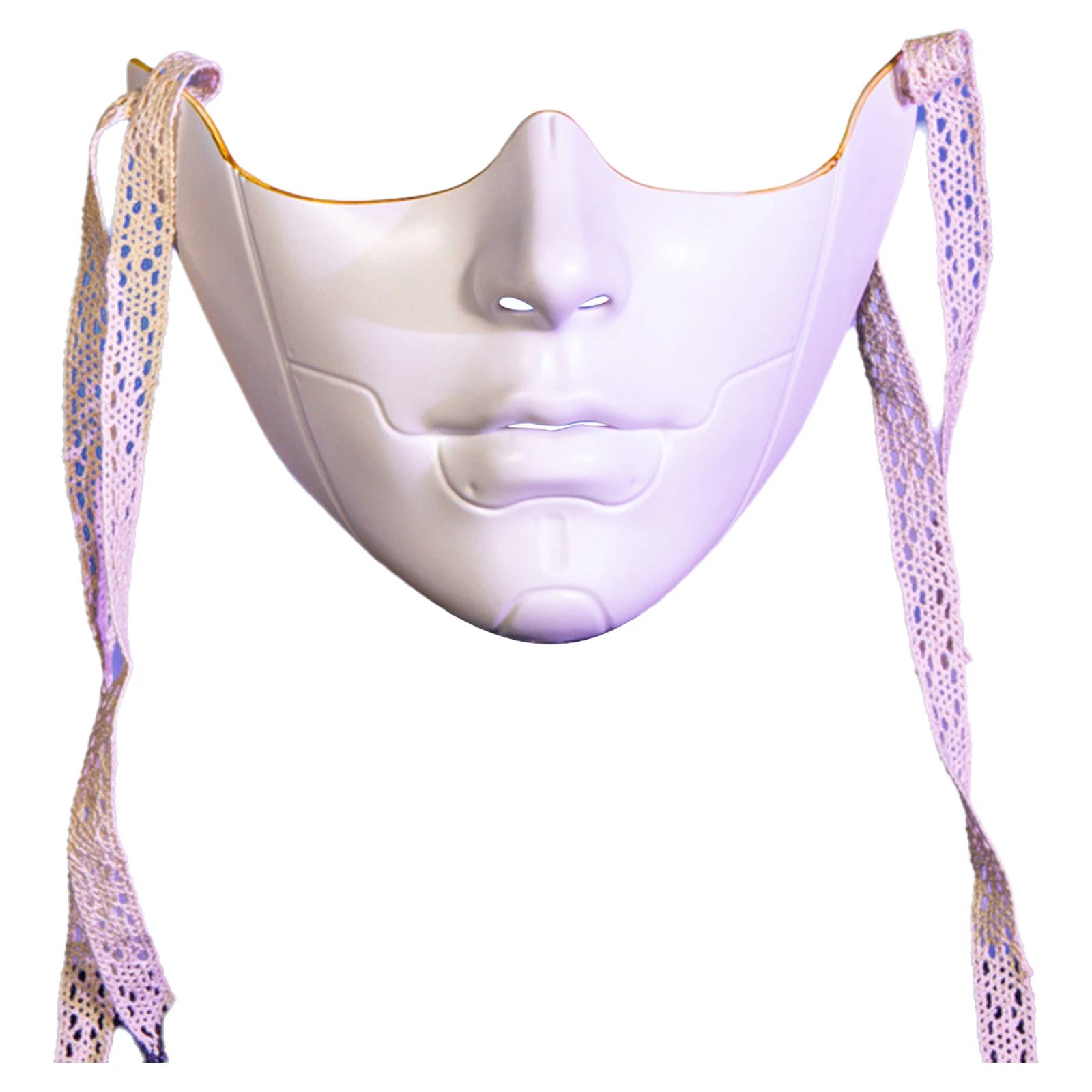 Plastic Half Face Self-tied Strap Mask Themed Party Masquerade Costume Accessory Props Festival Props for Women Men