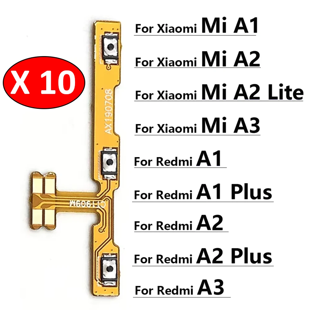 

10Pcs, New For Xiaomi Mi A1 A2 Lite A3 Redmi A1 A2 A3 Plus Power Switch On/Off Button Volume control Key Button Flex Cable