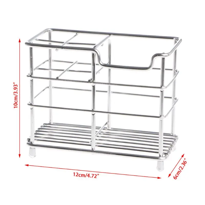 Toothbrush Holder Toiletries Organizer Toothpaste Stand Storage Rack Stainless Steel Bathroom Caddy For Kitchen Household