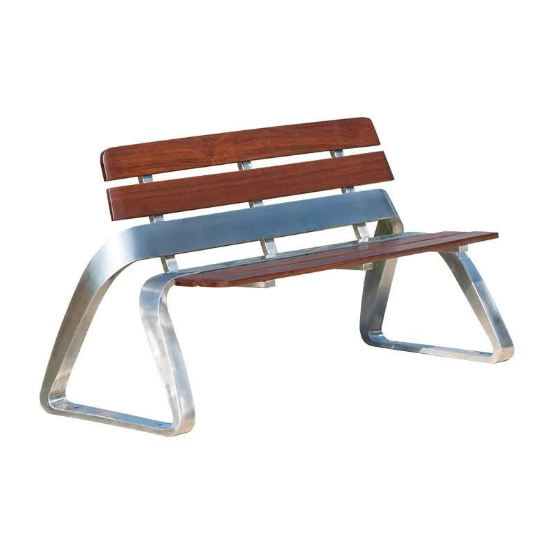 

Outdoor Stainless Steel Park Chair Outdoor Long Seat Modern Simple Creative Leisure Chair Public