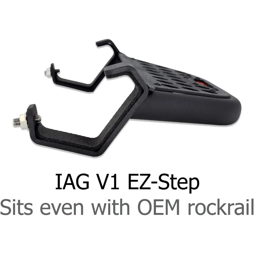 IAG V1 EZ-Step لسيارة Ford Bronco 2021+ w/rockrails (2 باب، لوحة شعار سوداء، زوج واحد) (لا تناسب رابتور أو الرياضة)