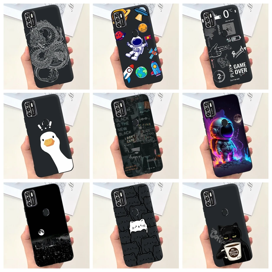 Funda trasera de silicona líquida para ZTE Blade A7s 2020, carcasa de teléfono con Dragón, Gato bonito, estilo fresco, Coques mate suaves para ZTE Blade A7020