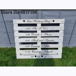 Customized Wedding Timeline Stickers Wooden Pallet Order Of Day Vinyl Sticker Rustic Wedding Pallet Order Of Events Sign Sticker