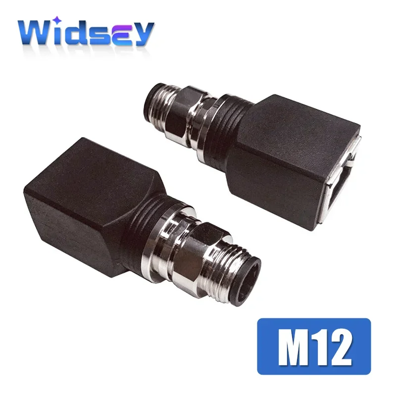 M12 to RJ45 Ethernet Extension Head 4pin 8pin Industrial Grade Adapter A/D-type X-code Male Female Thread 90° 180° Connector