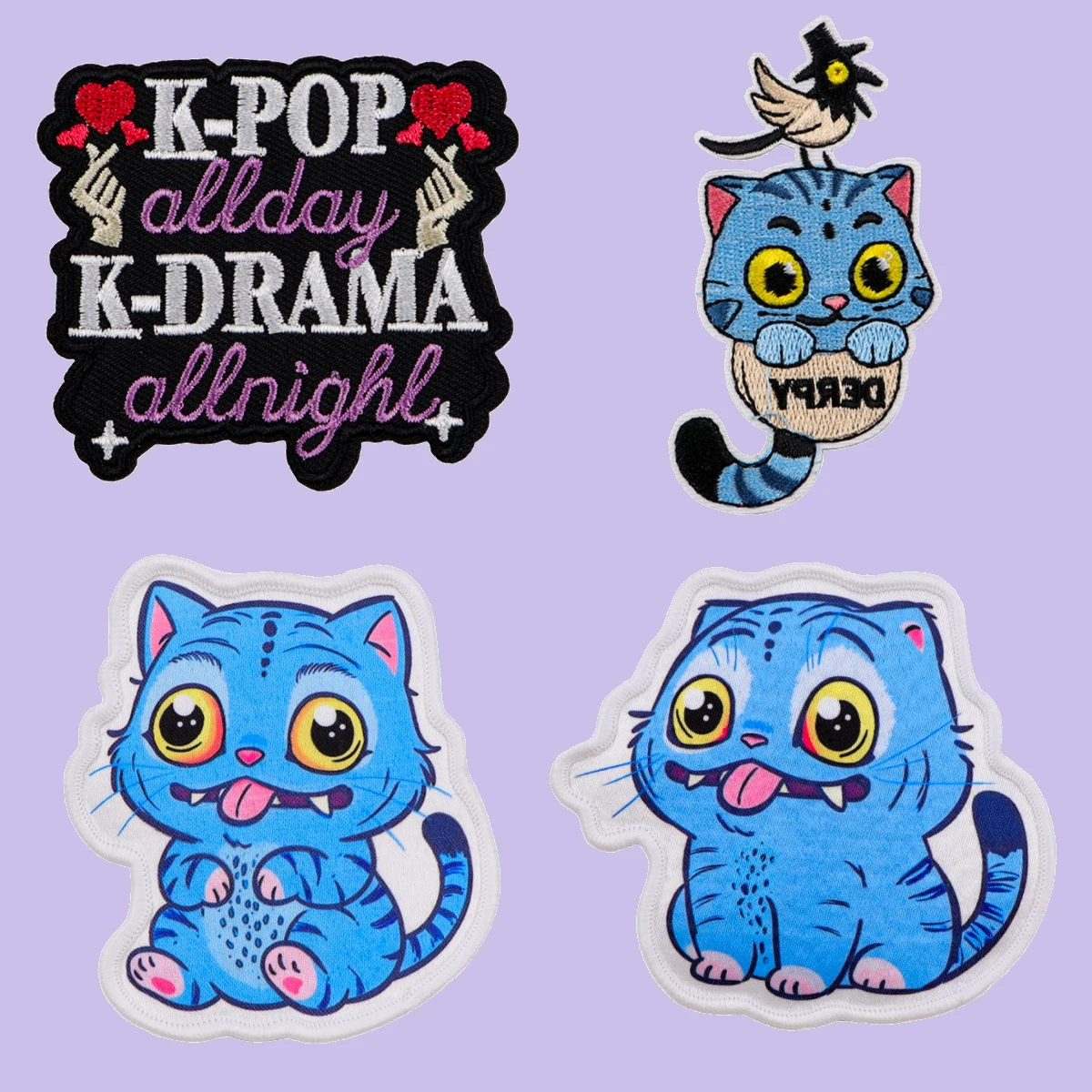 

Фигурки аниме, вышитая нашивка для одежды, куртки, милая нашивка с синим котом, сделай сам, железные нашивки, аксессуары для аппликаций, наклейки