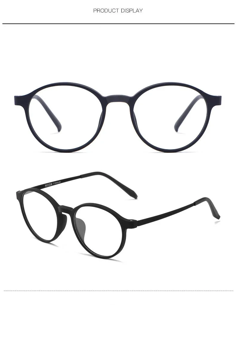 3050 Reines Titan Runde Rahmen Anti Blau Licht Lesebrille Männer Und Frauen Computer Presbyopie Brillen Vergrößerungs Brillen – Detail 9