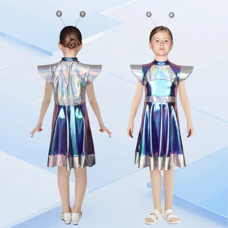 

AI Astronaut Robot Alien Cosplay Costume for Girls Futuristic Mech Suit Role Play Jumpsuit Halloween Party