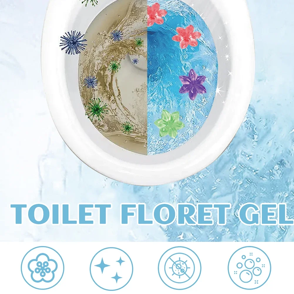 3/6/9pcs Toilet Flower Aromatic Gel Automatic Cleaning Toilets Deodorization Gel Remove Odors for Household Cleaning Products