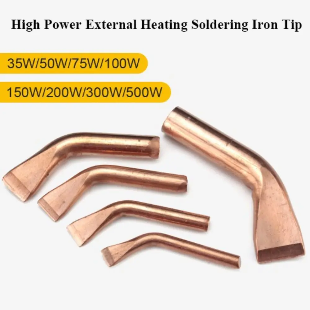Novo 100w150w200w300w500w ponta de ferro de solda elétrica alta potência 9 estilos grande área de soldagem cobre puro ponta de calor externo