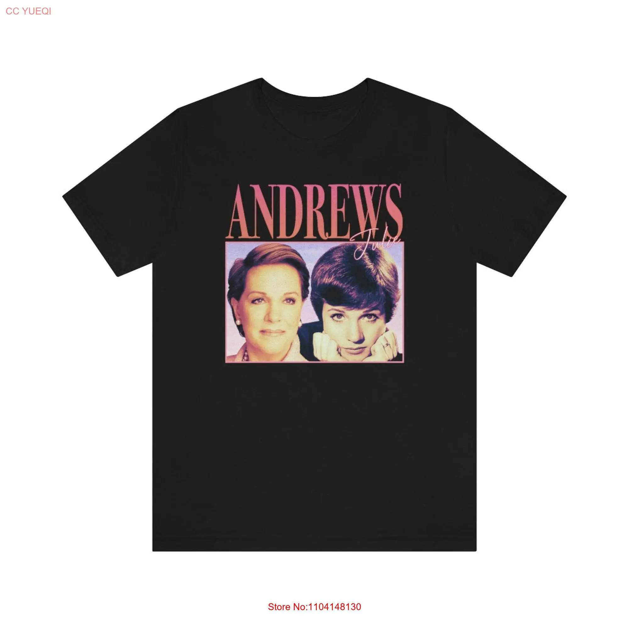 90's Retro style T shirt Julie Andrews long or short sleeves