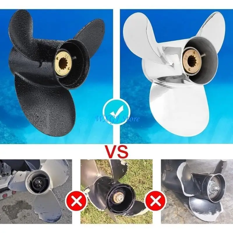 37JE 3Blade Propeller for 25HP 30HP 35HP 40HP 45HP 48HP 50HP 55HP 60HP 70HP Engines 48-816704A45, 13 Tooth Splines