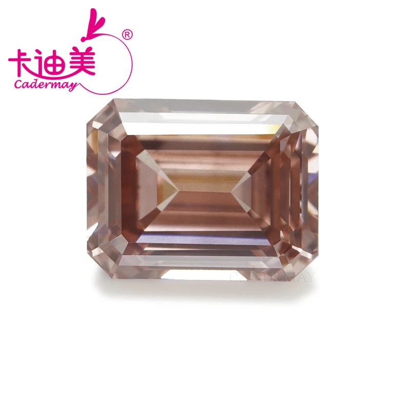 

CADERMAY изумрудная форма EX Cut коричневато-розовый цвет VS1 четкость 1.098CT CVD лабораторный Выращенный бриллиант Свободный Камень для изготовления ювелирных изделий