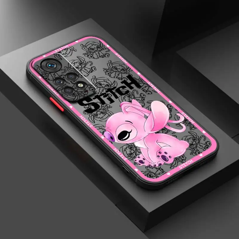 جراب هاتف شفاف مصنفر من ديزني ، غرزة ، ملاك لطيف ، ريدمي نوت 12 ، 12S ، 12T ، 11 ، 11T ، 11E ، 10S ، 9 ، 9T ، 8 ، 7 برو بلس ، 5G ، 5G