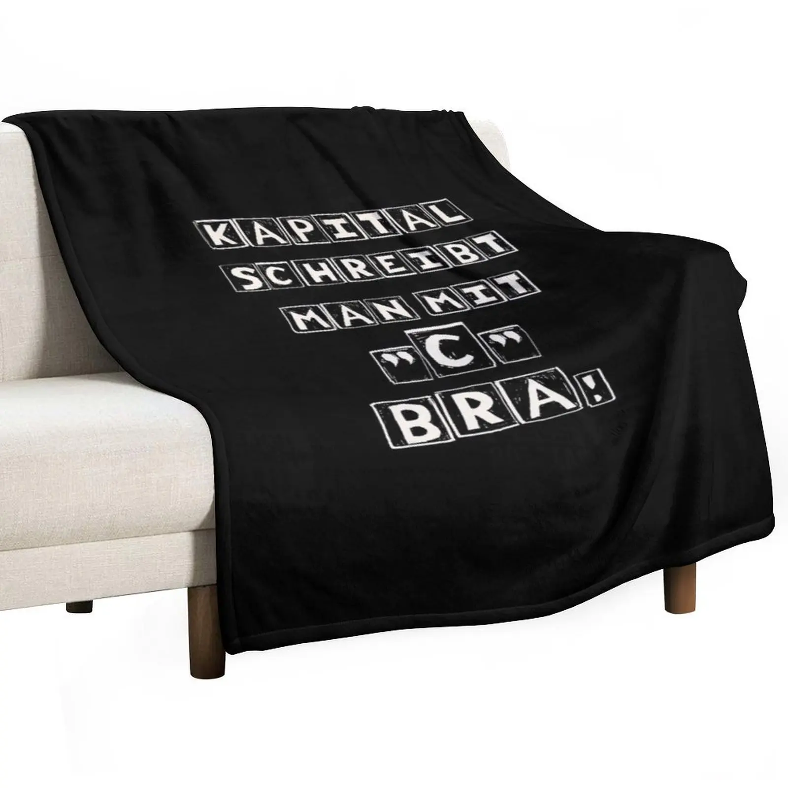 

KAPITAL schreibt man mit C BRA! Throw Blanket Decoratives Soft Plaid Cute Plaid For Sofa Thin Blankets