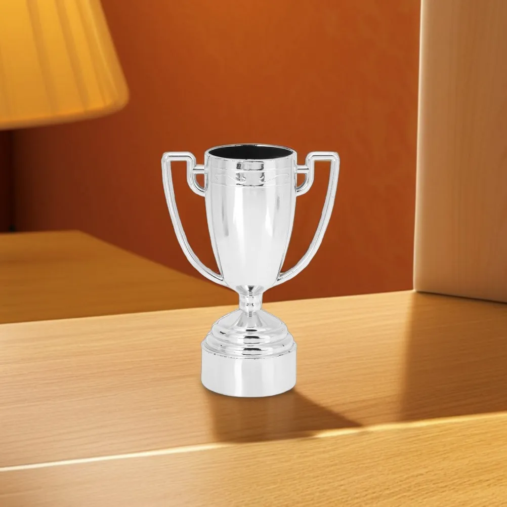 12Pcs Mini Plastic Trophies Gold Silver Award Cups for Kindergarten Events Competitions Party Favors Participation