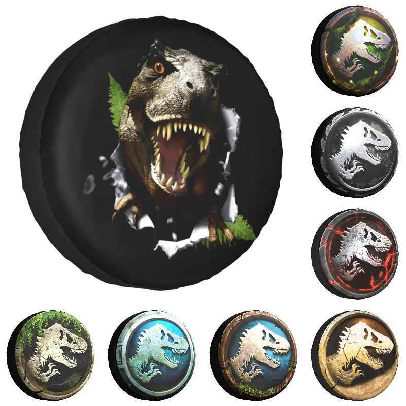 Cubierta de neumático de repuesto Dinosaur World Jurassic Park, funda, bolsa para Jeep Pajero, protectores de rueda de coche, accesorios