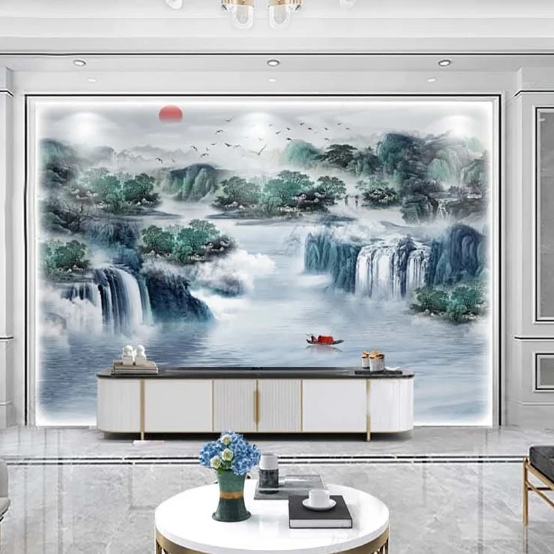 

Custom 3D Photo Wallpaper Chinese Artistic Conception Ink Landscape Mural For Living Room Sofa TV Backdrop Wall Paper Home Deocr