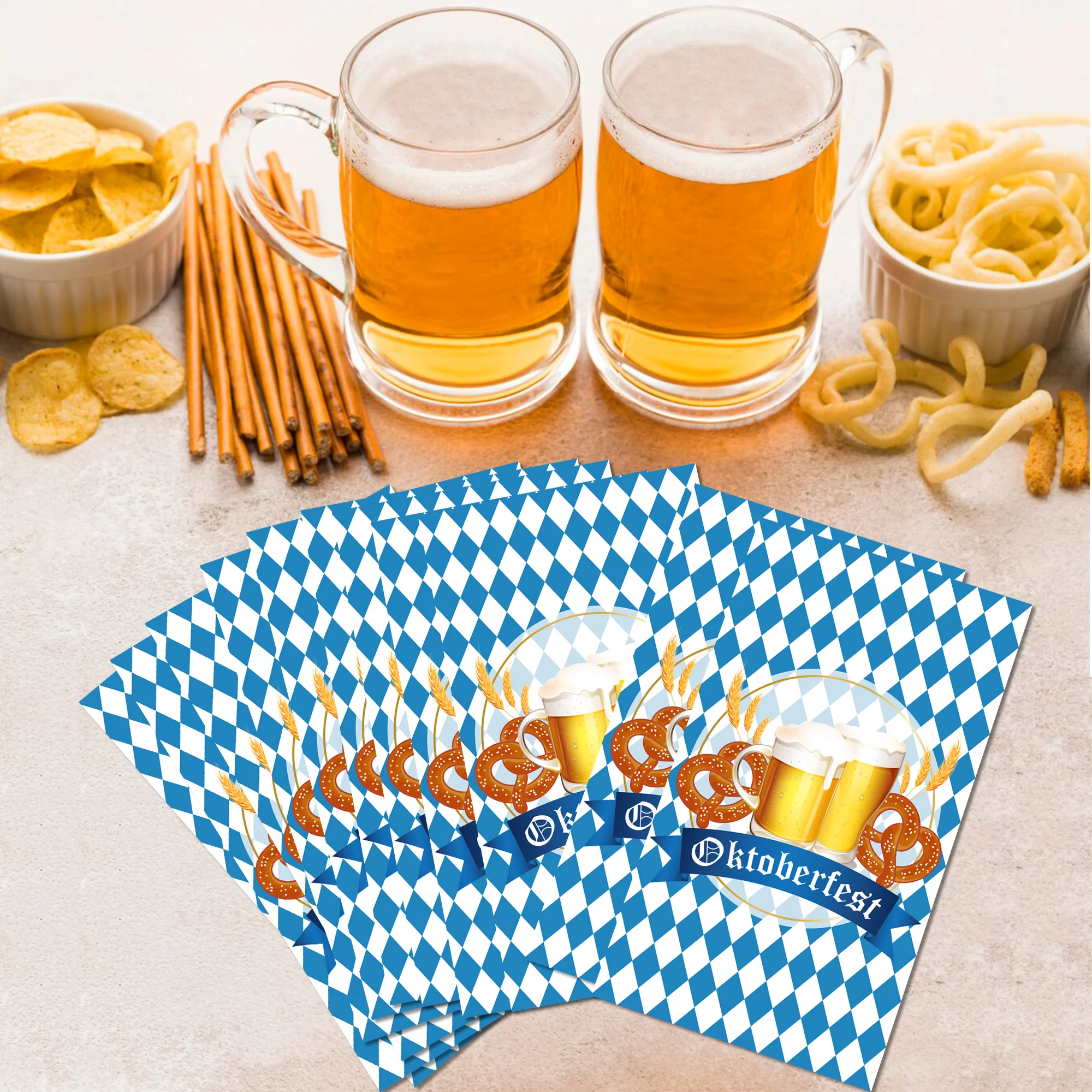20 Stück Oktoberfest-Gastservietten, Einweg-Seidenpapier, Abendessen, Serviette, Badezimmer, Handtücher für deutsche Bier, Festival, Party – Detail 10