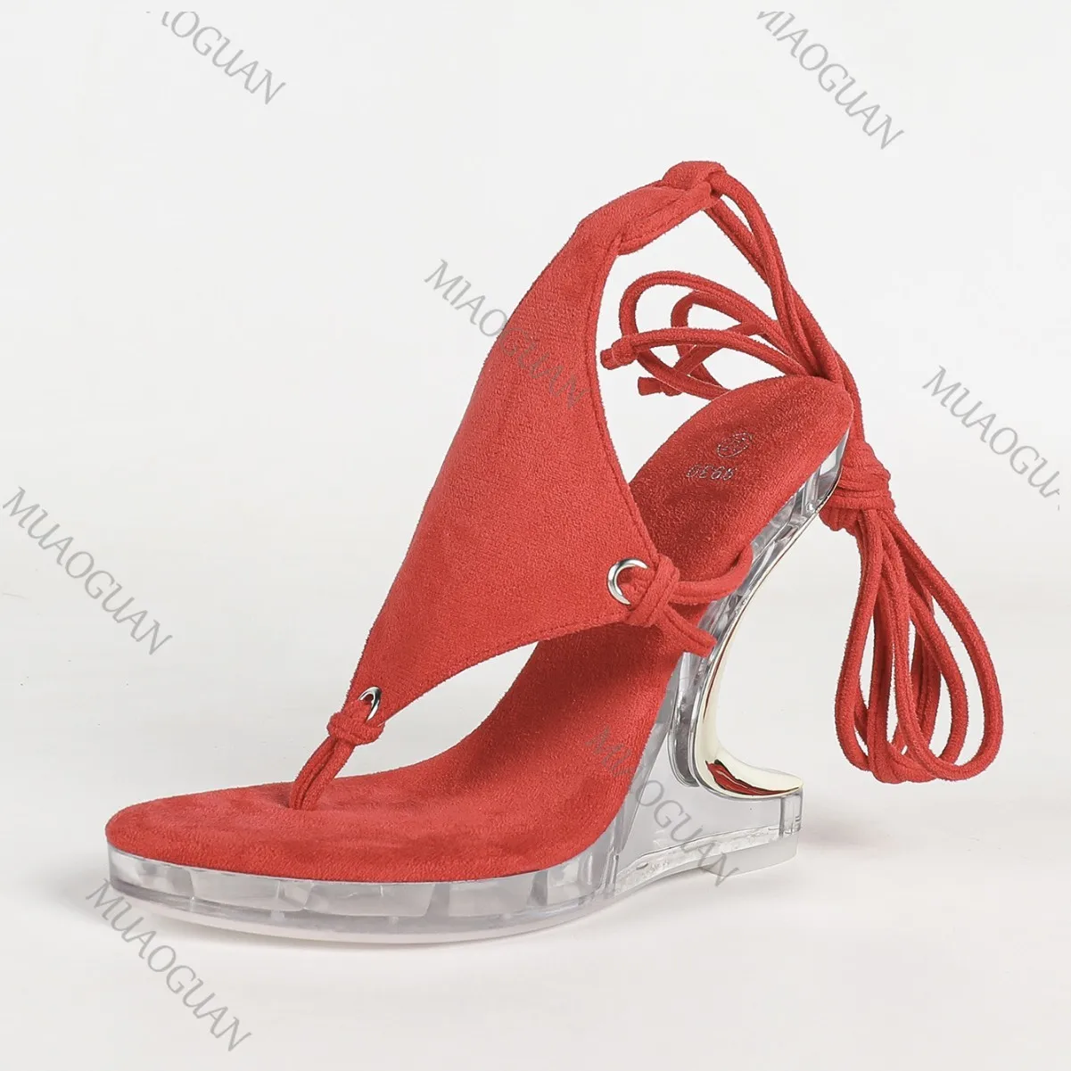 Sexy Design Trendy High Heels Women Sandals Party Banquet Summer Clip Toe Cross Lace-up Wedding Shoes Heeled Ladies Pumps - view 5