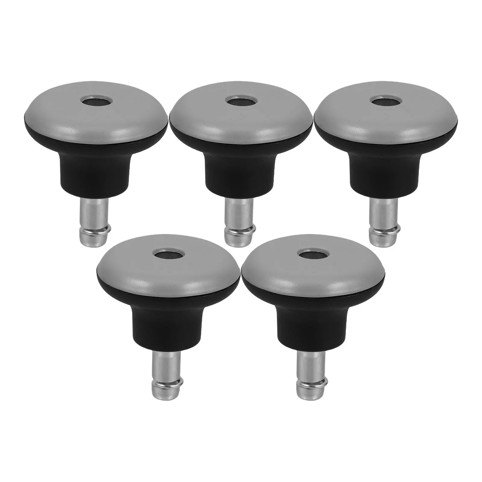 5Pcs Office Chair Fixed Caster Wheels Gray PU Base Solid Pin Insert Type for Stable Non Slip Furniture Wheel Stopper Replacement