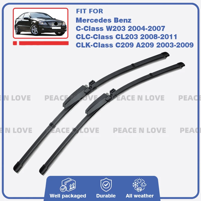 Front Wiper Blades For Mercedes Benz C CLC CLK Class W203 CL203 C209 A209 Sportcoupe Windscreen Windshield Window Accessories