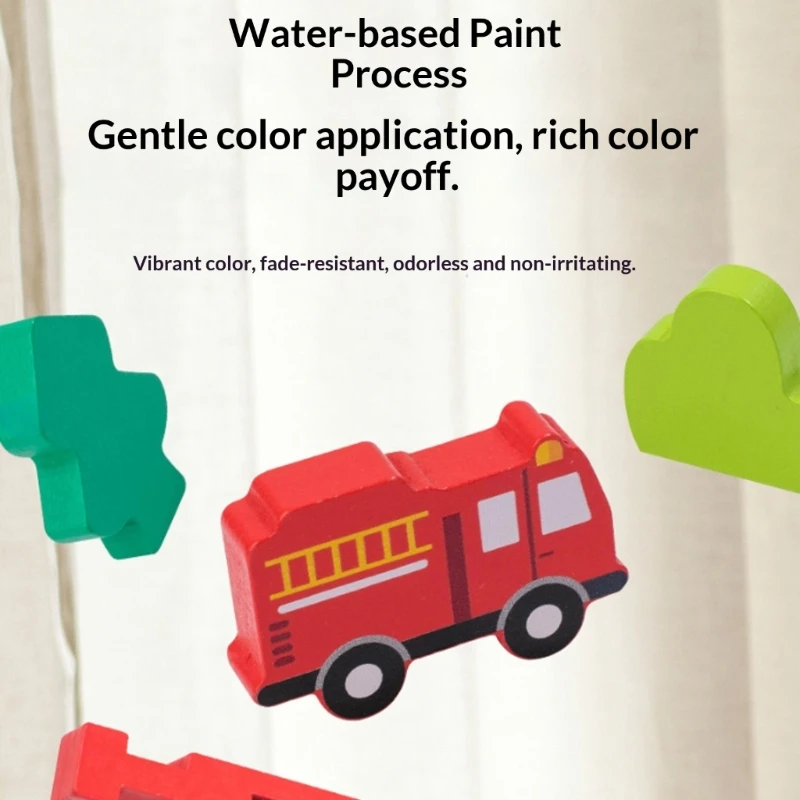 مجموعة مكعبات بناء خشبية للعب الإبداعي لعبة التراص التعليمية التي تطور المهارات الحركية الدقيقة والوعي المكاني 15UB #3