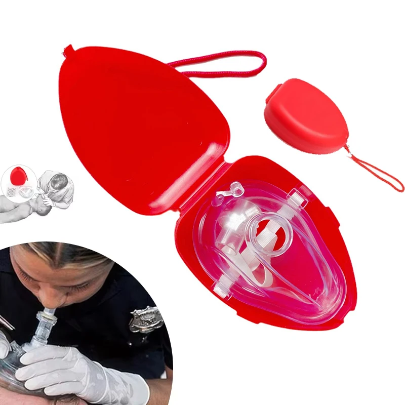1pc Resuscitator Rescue Emergency First Aid Masks CPR Breathing Mask Mouth Breath One-way Valve Professional First Aid Tools